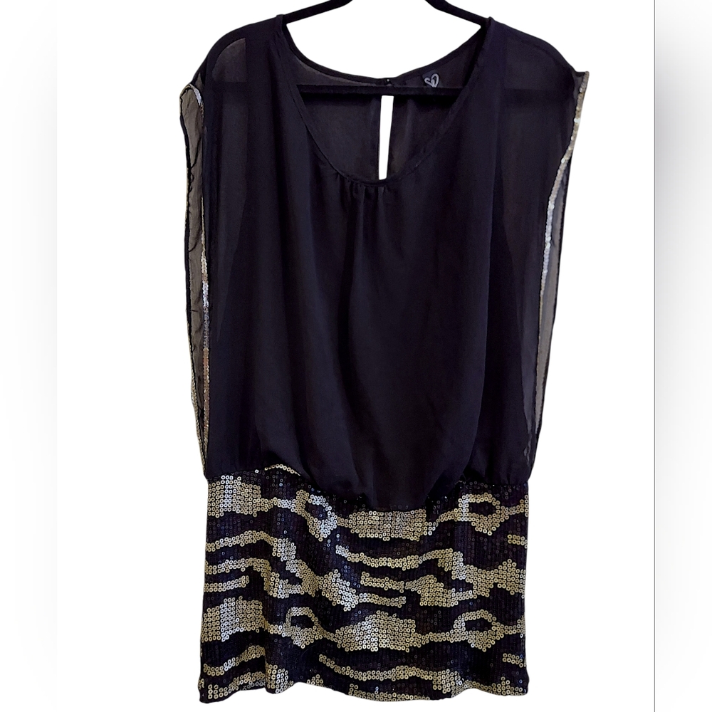 Windsor Black Sequined Accent Top